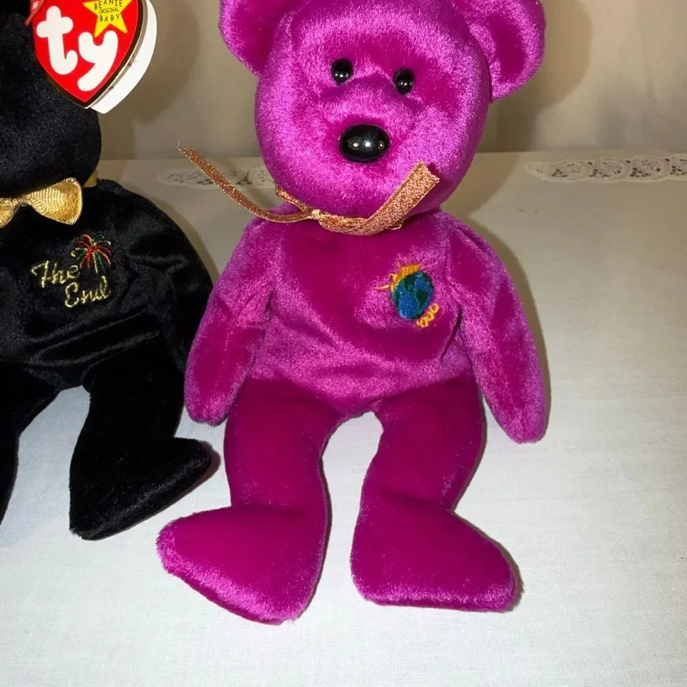 Ty Beanie Babies Lot The End Millennium “Millenium” Error Tag & Signature 1999 B